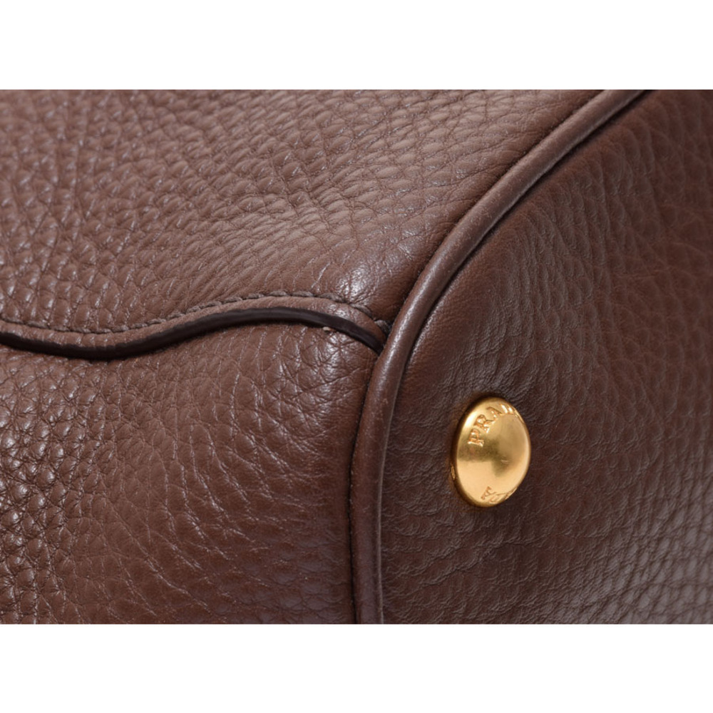 Prada Tote Calfskin Daino Bag Brown Vitello - Picture 6 of 11